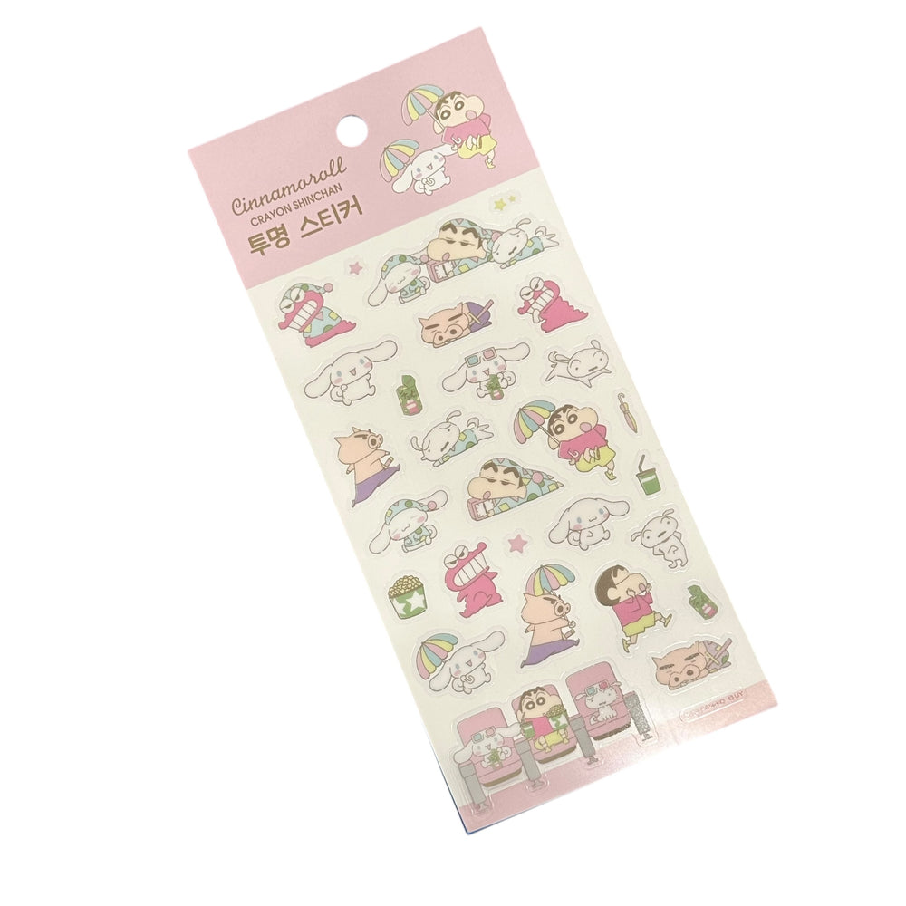 Cinnamoroll x Crayon Shin Chan Clear Sticker (Simple)