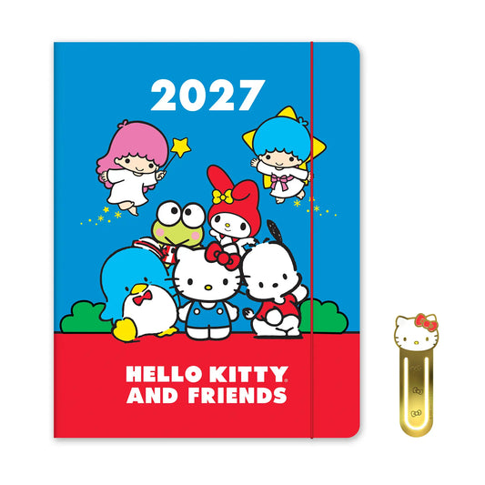 Hello Kitty & Friends 2027 Retro Just Right Monthly Planner w/ Enamel Charm Bookmark