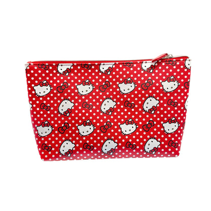 Hello Kitty "Head Polka Dot" Trapezoid Cosmetic Bag w/ Red Bow