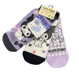 Kuromi Kids 3 Pair Sneaker Socks (16-18)