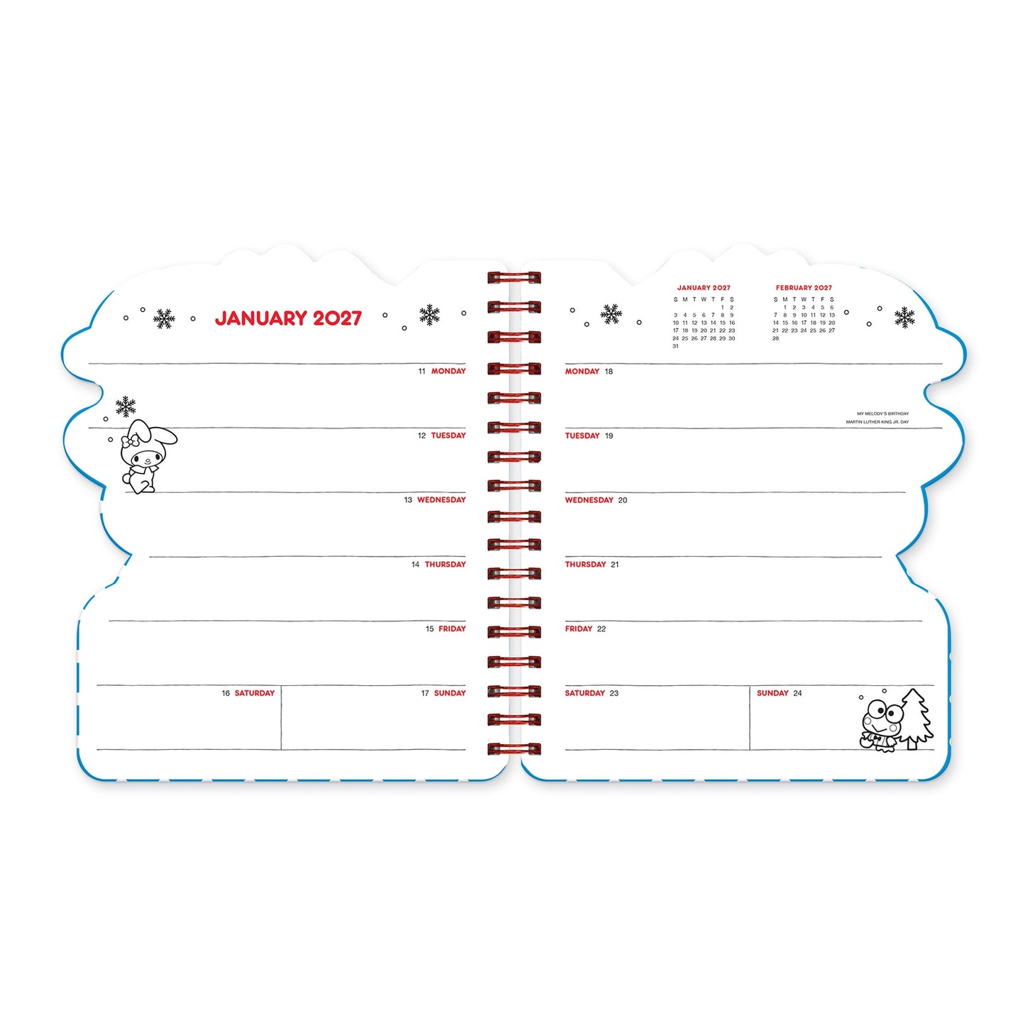 Hello Kitty & Friends 2027 Retro Die-Cut Weekly Planner