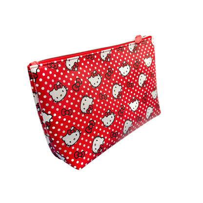 Hello Kitty "Head Polka Dot" Trapezoid Cosmetic Bag w/ Red Bow