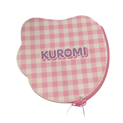 Kuromi "Pastel Check" Die-Cut Coin Purse