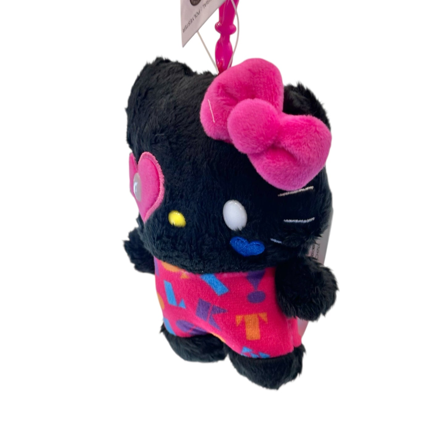 Hello Kitty "Black & Pink" Flat Mascot Clip On