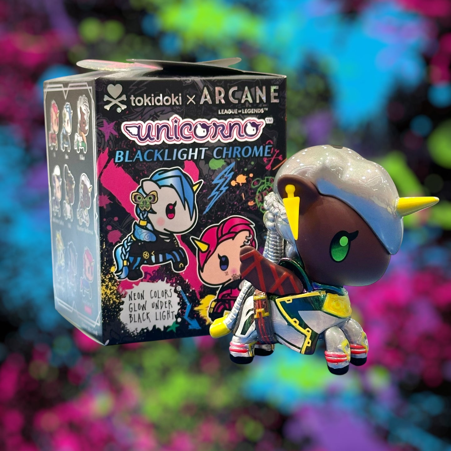 tokidoki x Arcane Black Light Chrome Unicorno