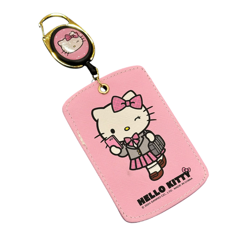 Hello Kitty "Blazer Uniform" Japan Girl Card Case w/ Key Reel