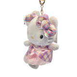 Hello Kitty "Tartan" Mascot Plush Keychain