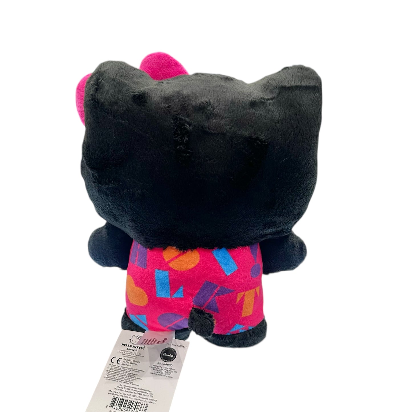 Hello Kitty "Black & Pink" Flat 10in Plush