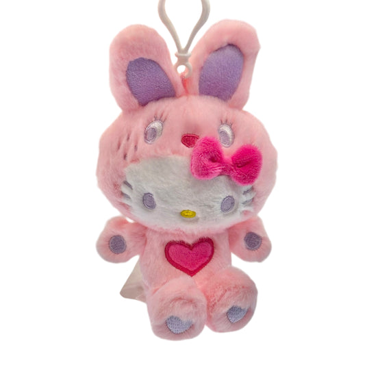 Hello Kitty "Pink Colorful Bunny" Mascot Key Clip