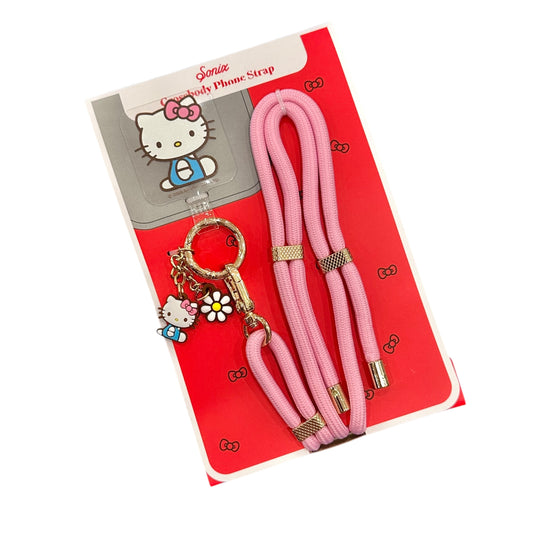 Hello Kitty "Pink Bows" Crossbody Phone Strap with Charms