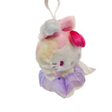 Hello Kitty "Rainbow Rainbow Bunny" Mascot Clip On Plush