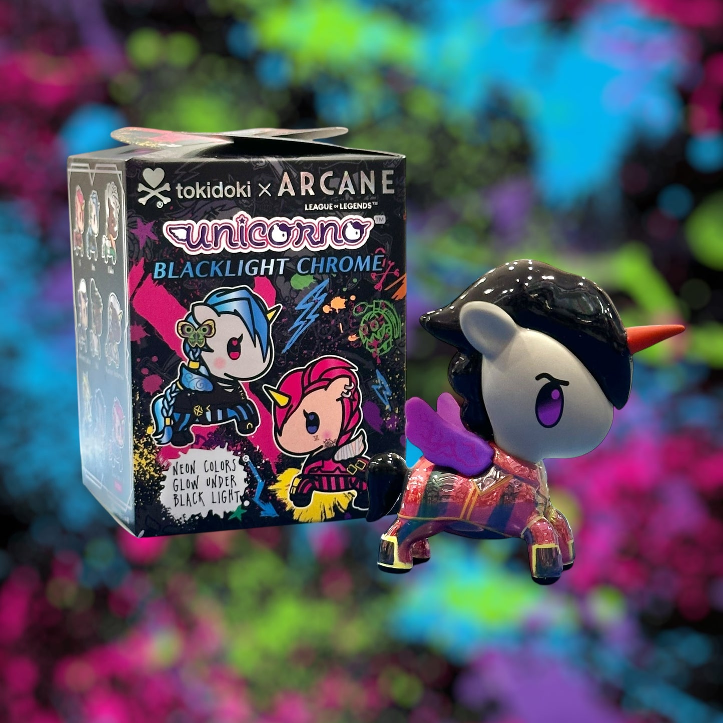 tokidoki x Arcane Black Light Chrome Unicorno