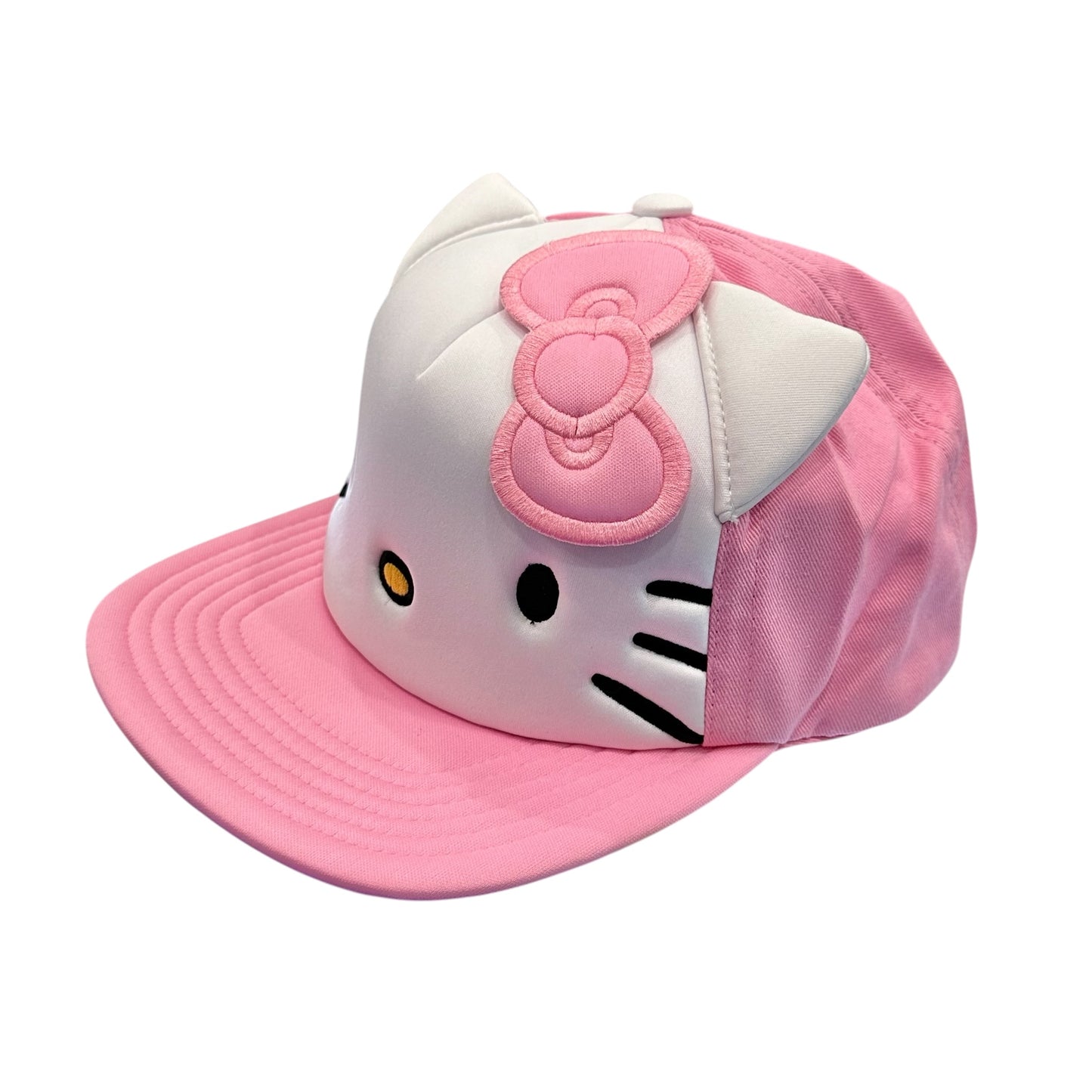 Hello Kitty "3D Ears Bow" Foam Front Flat Brim Baseball Cap
