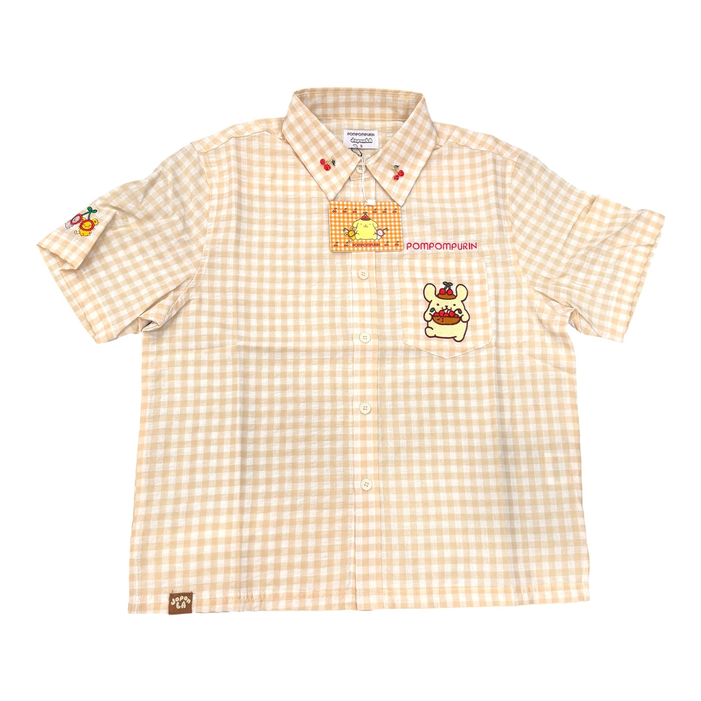 JapanLA x Pompompurin Cherries Gingham Shirt