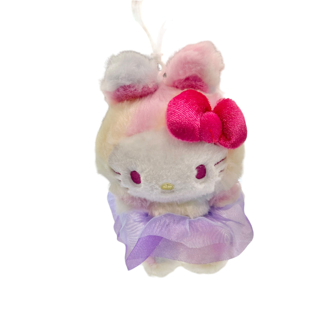 Hello Kitty "Rainbow Rainbow Bunny" Mascot Clip On Plush