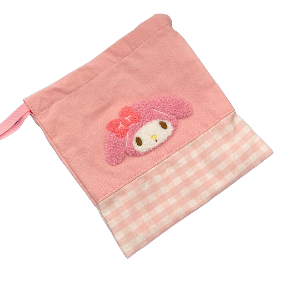 My Melody "Chenille Gingham" Drawstring Bag