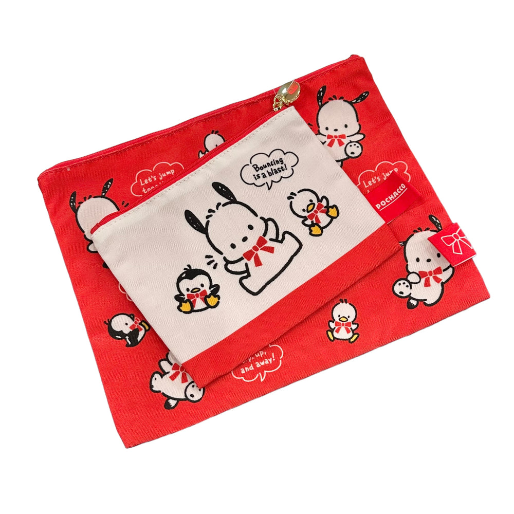 Pochacco "Red Ribbon" Flat Pouch