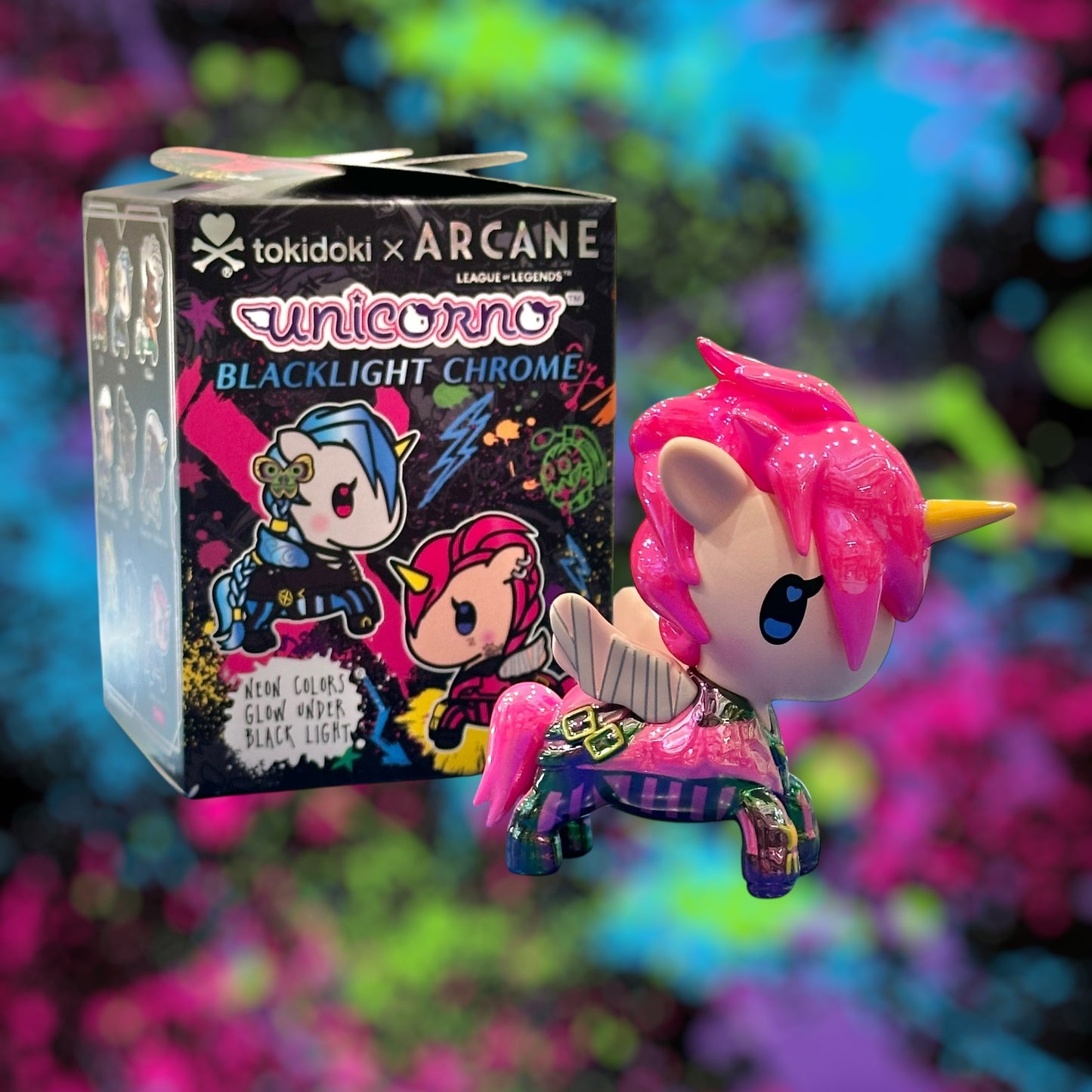 tokidoki x Arcane Black Light Chrome Unicorno