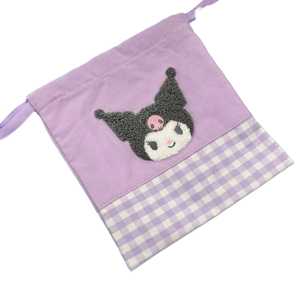 Kuromi "Chenille Gingham" Drawstring Bag