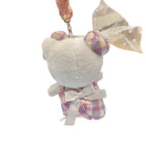 Hello Kitty "Tartan" Mascot Plush Keychain