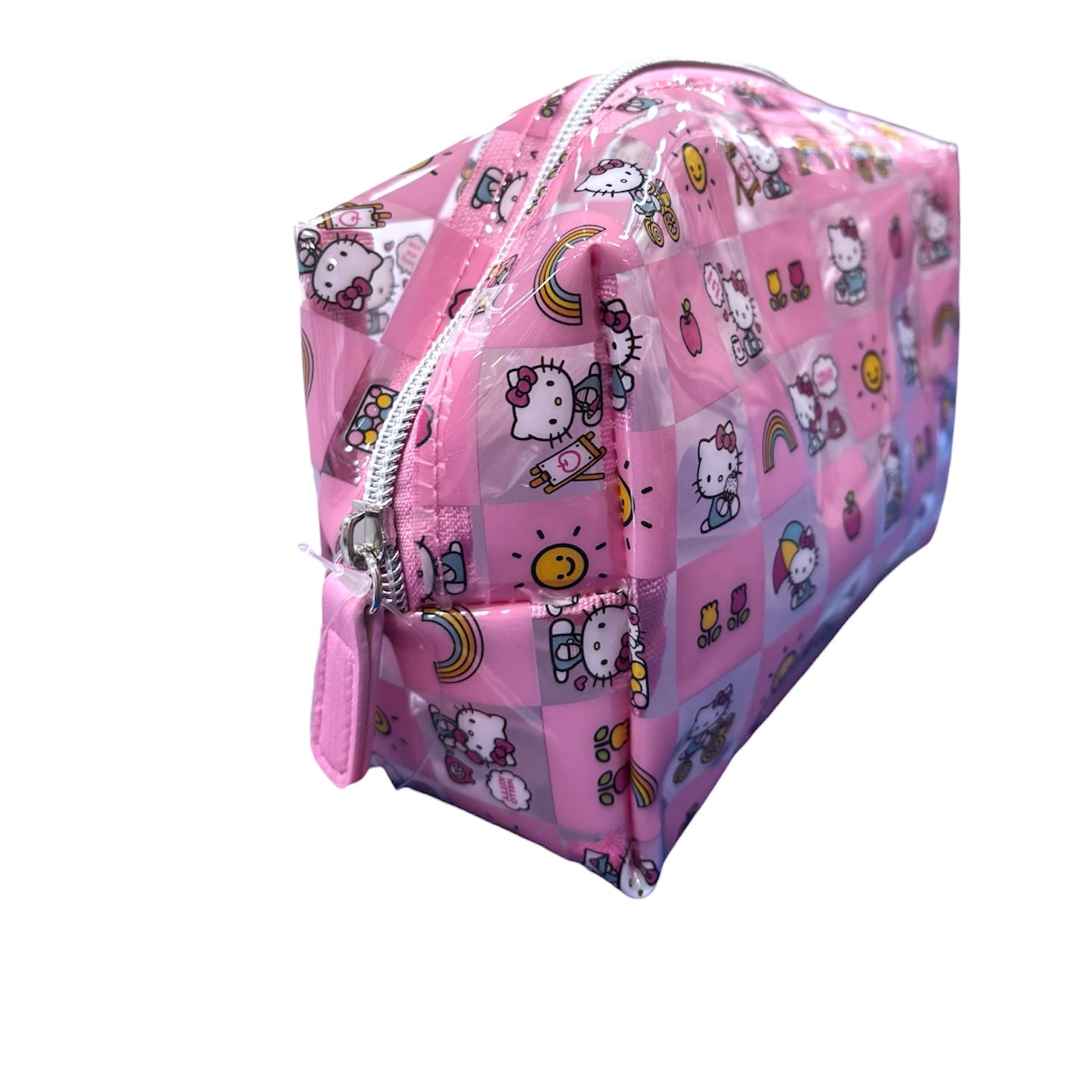 Hello Kitty PVC Rectangular Cosmetic Bag w/ Square Pattern