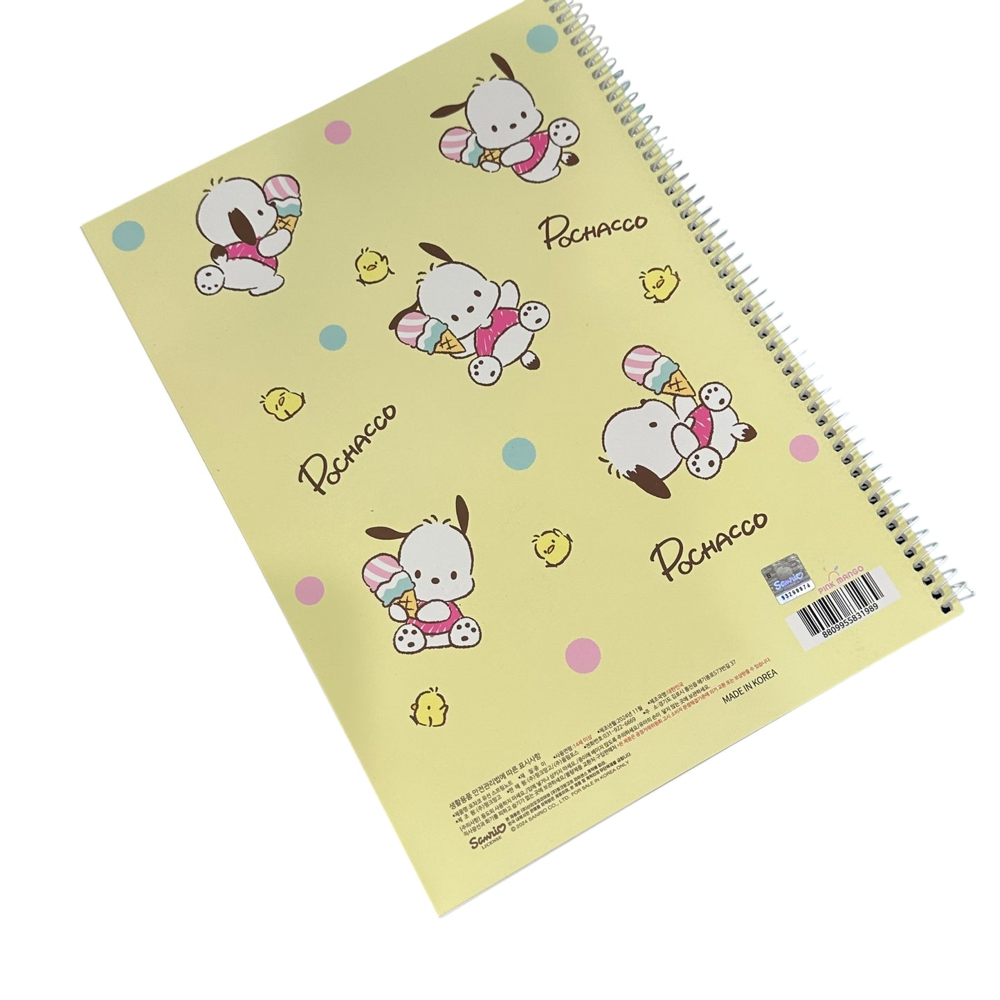 Pochacco Lined Spring Notebook