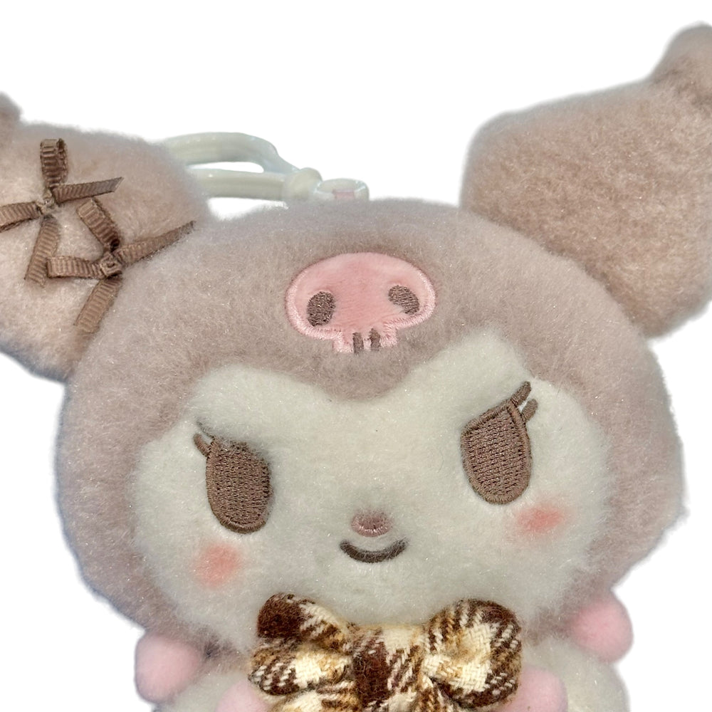 Kuromi "Mocha Check" Mascot Clip On Plush