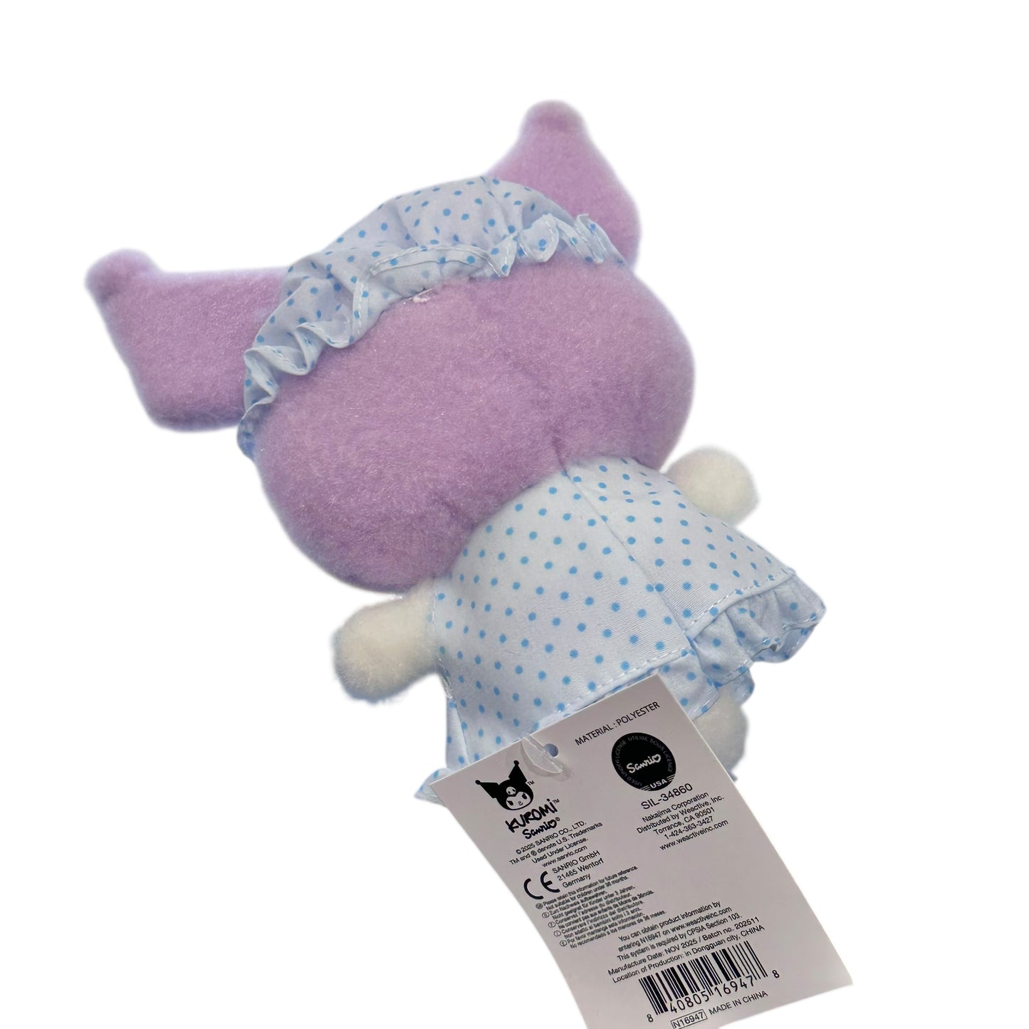 Kuromi "Nightcap w/ Ribbon" Mascot Clip On