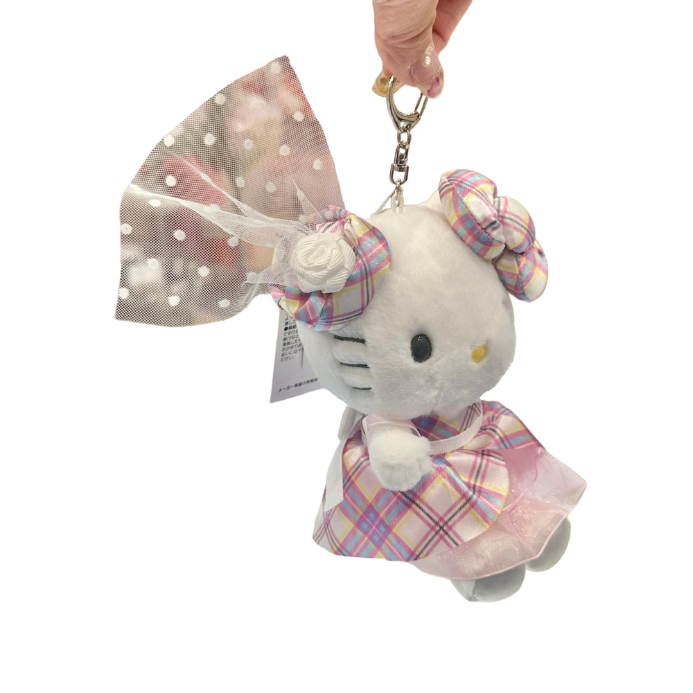 Hello Kitty "Tartan" Mascot Plush Keychain