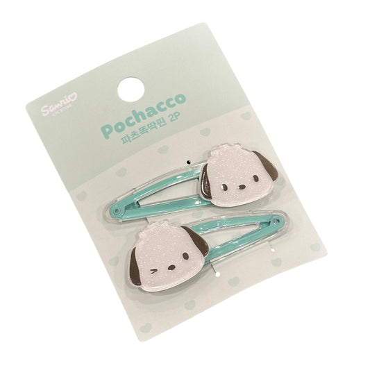 Pochacco Snap Hair Clips w/ Decorative Part