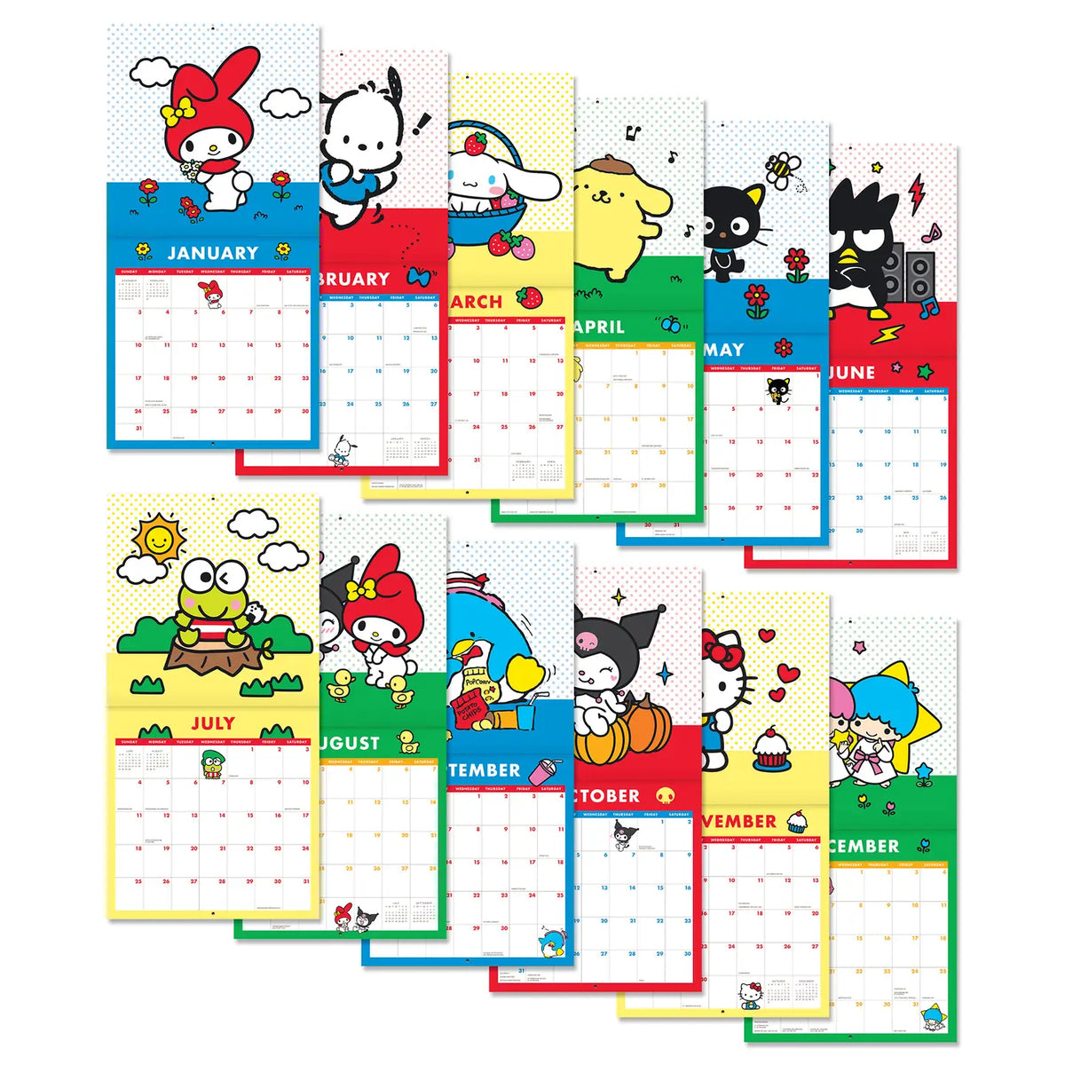 Hello Kitty & Friends 2027 Retro 12in x 12in Wall Calendar