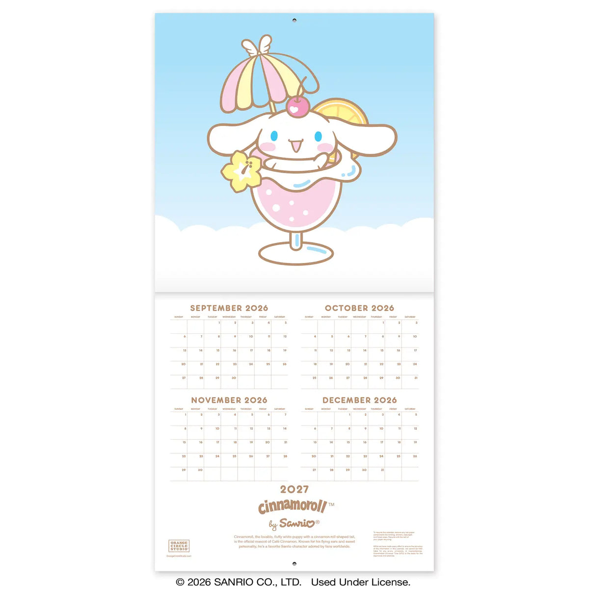 Cinnamoroll 2027 12in x 12in Wall Calendar