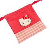 Hello Kitty "Chenille Gingham" Drawstring Bag