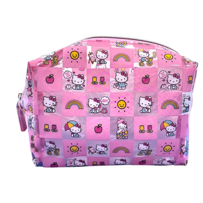 Hello Kitty PVC Rectangular Cosmetic Bag w/ Square Pattern
