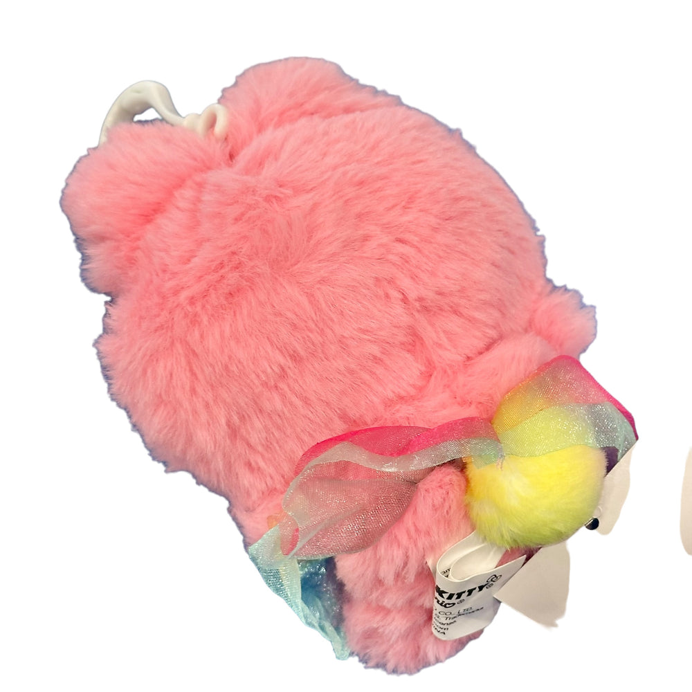 Hello Kitty "Pink Rainbow Bunny" Mascot Clip On Plush