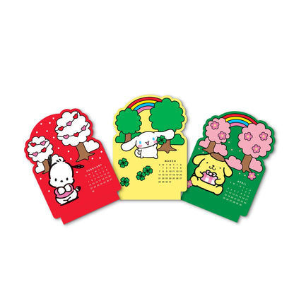 2027 Hello Kitty & Friends Retro Mini Desk Calendar with Wood Stand