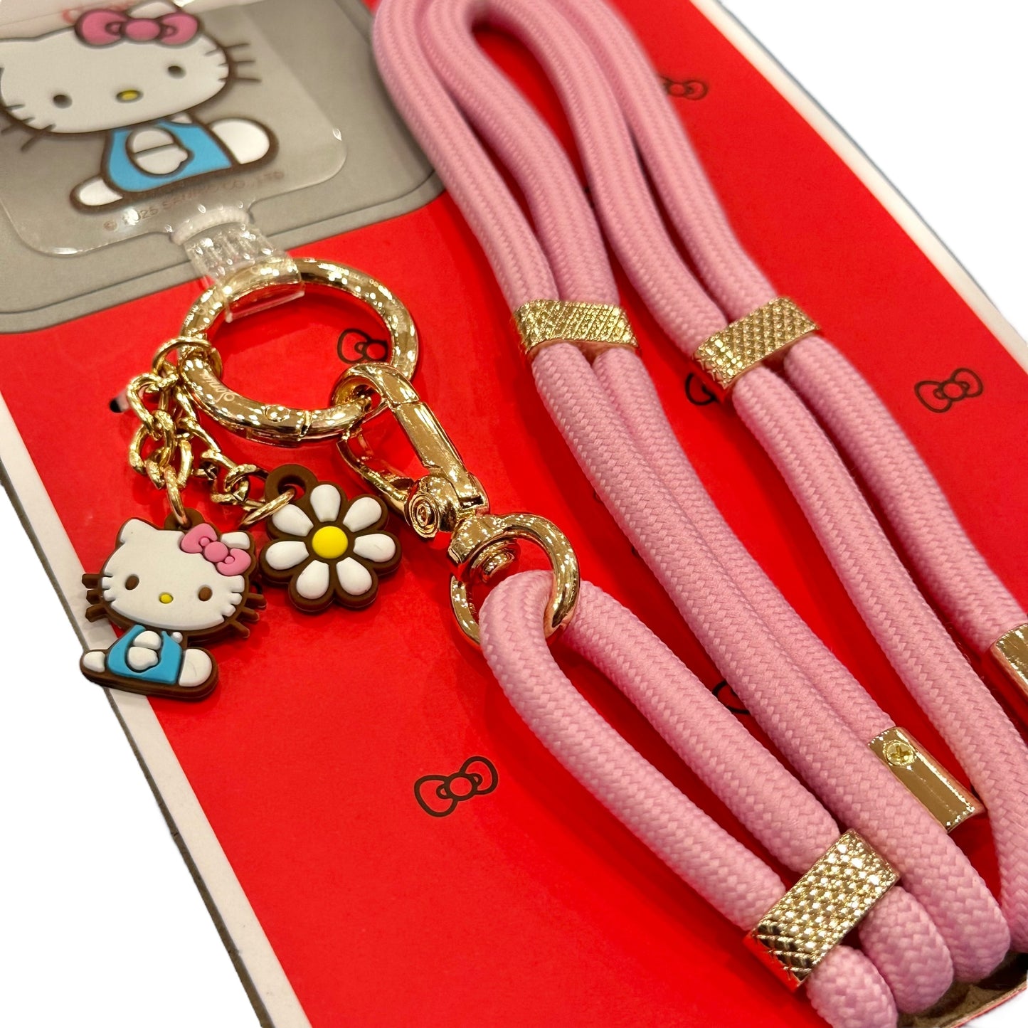 Hello Kitty "Pink Bows" Crossbody Phone Strap with Charms
