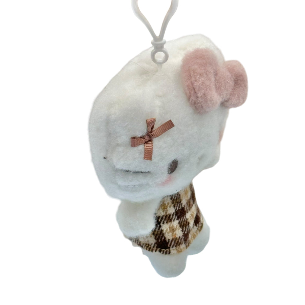 Hello Kitty "Mocha Check" Mascot Clip On Plush