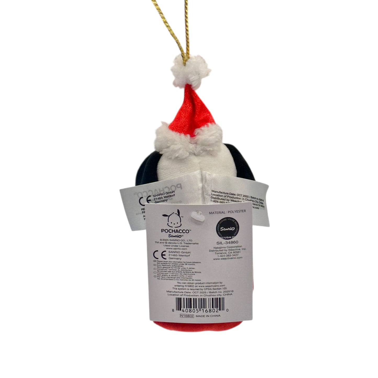 Pochacco Christmas Stocking Mascot Ornament