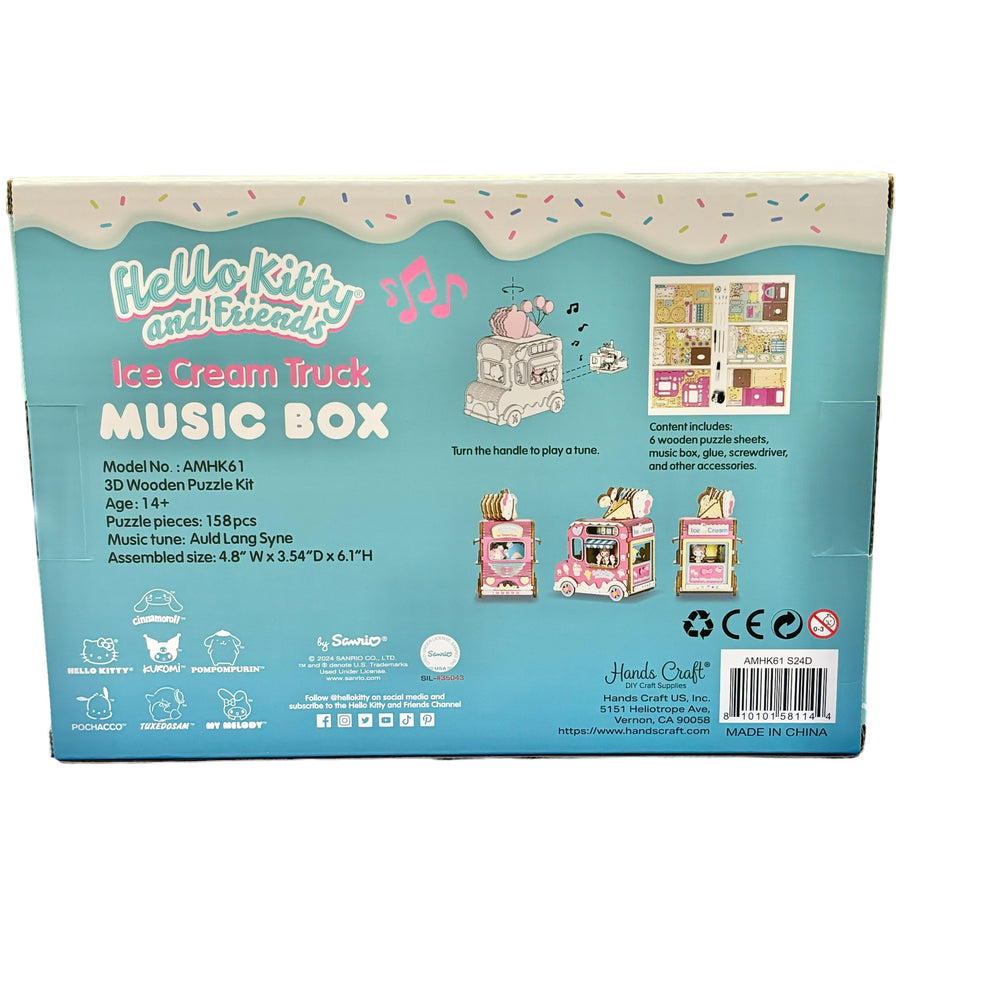 Sanrio Characters Wooden Puzzle Music Box (Ice Cream Truck)