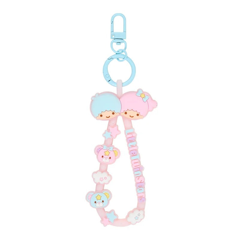 Little Twin Stars Keyring w/ Rubber Strap