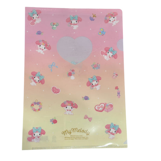 My Melody Large Folder (Yellow w/ Heart)