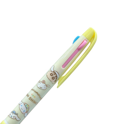 Cinnamoroll x Crayon Shin Chan Erasable 3 Color Ballpoint Pen (Yellowed)