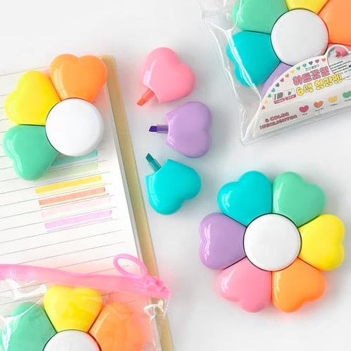 Heart Flower 6 Color Highlighter