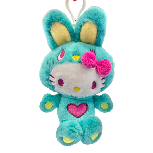 Hello Kitty "Green Colorful Bunny" Mascot Key Clip