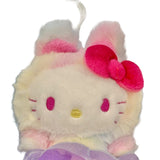 Hello Kitty "Rainbow Rainbow Bunny" Mascot Clip On Plush