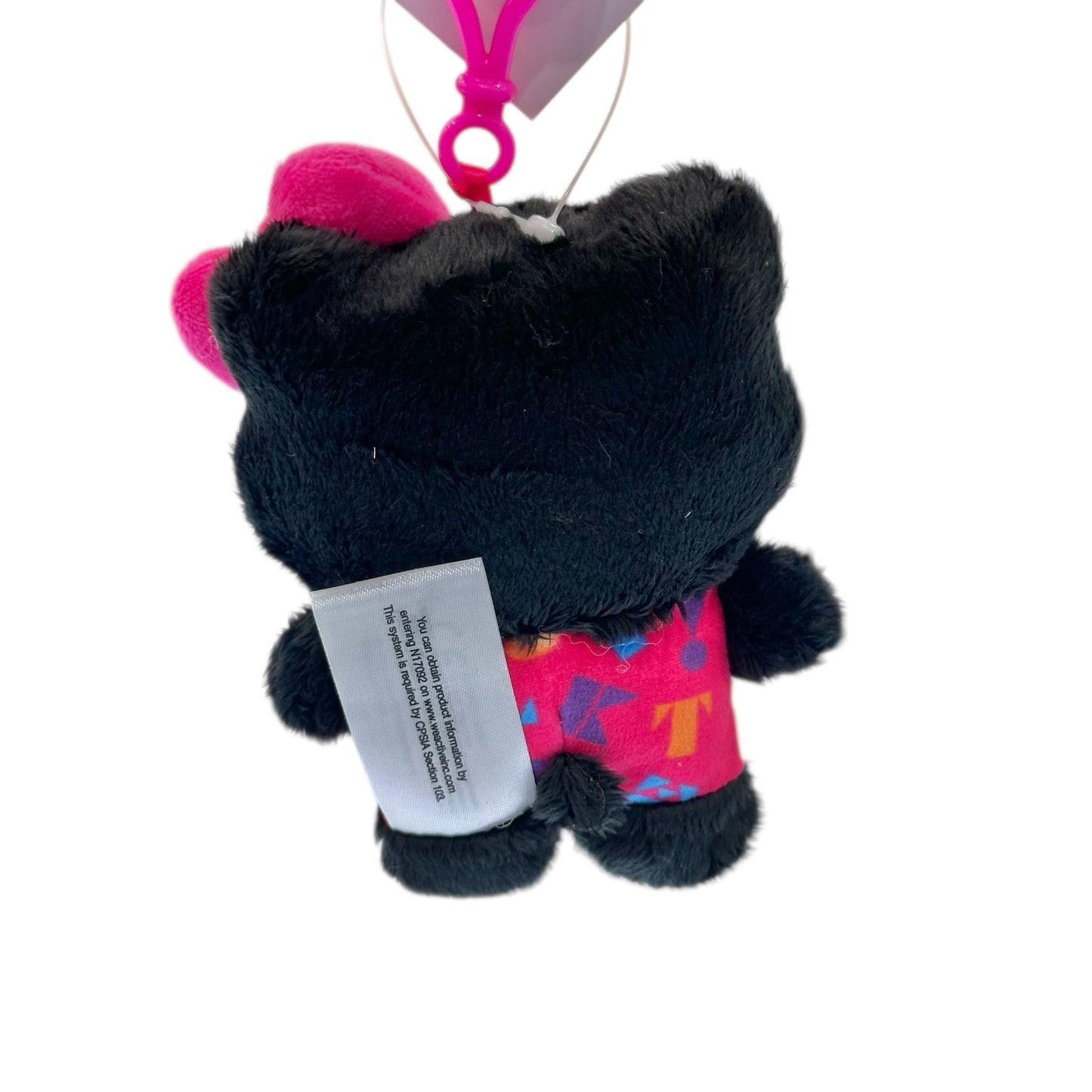 Hello Kitty "Black & Pink" Flat Mascot Clip On
