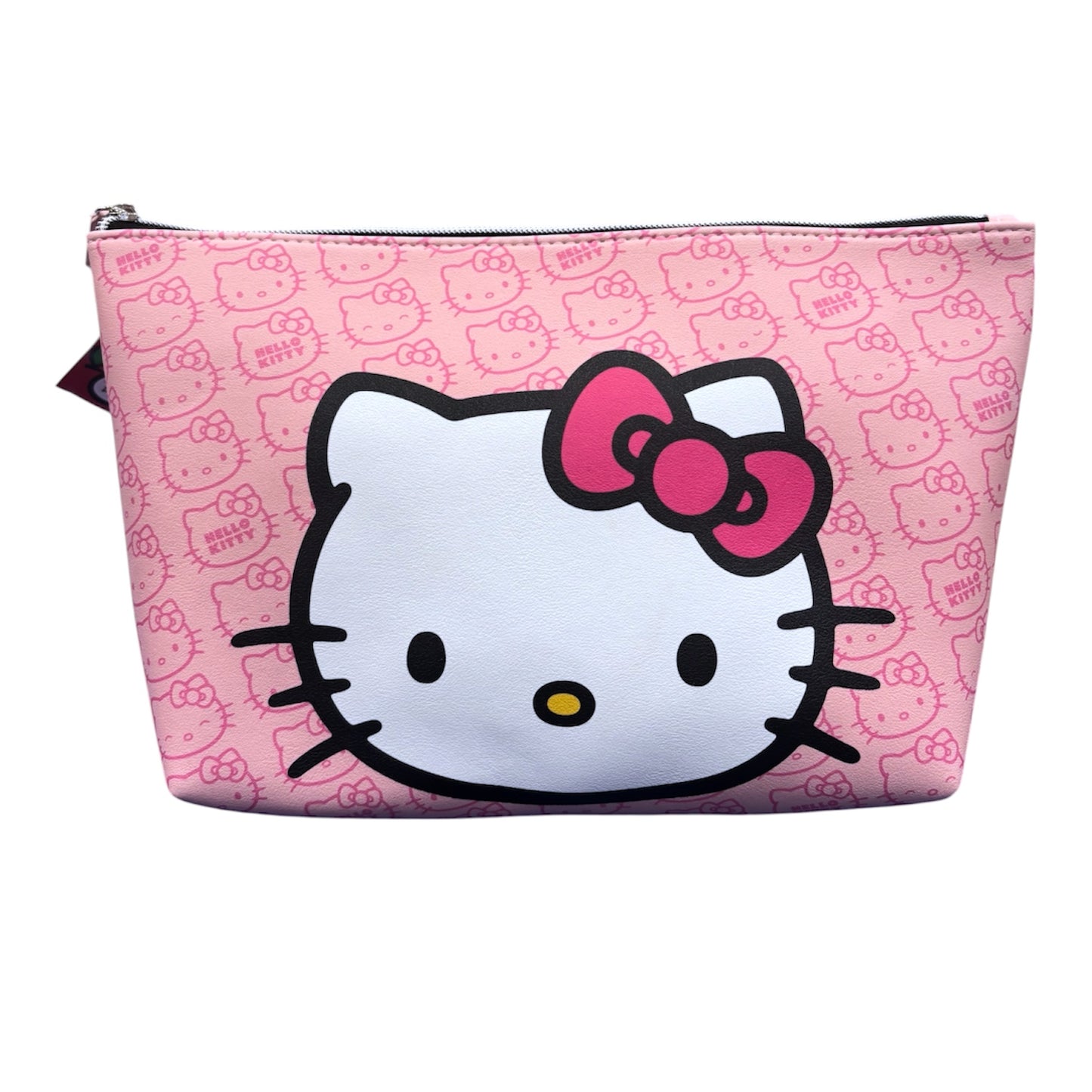 Hello Kitty Large Trapezoid Cosmetic Bag w/ Pink Hello Kitty Pattern (Pink)