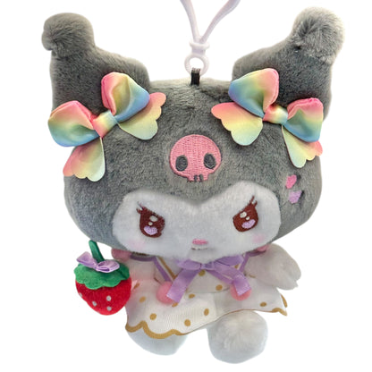 Kuromi "Strawberry Rainbow" Mascot Clip On
