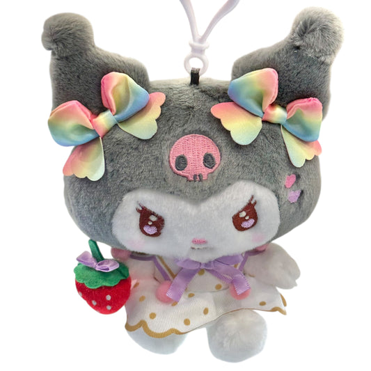 Kuromi "Strawberry Rainbow" Mascot Clip On